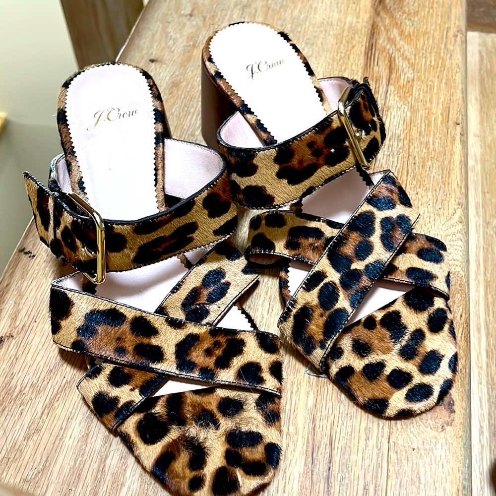 Jcrew Brand size 9 1/2 worn twice. Leopard print